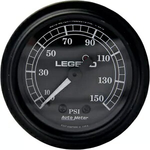 Legends フェアリング取り付け LED バックライト付き PSI ゲージ ブラック/ブラックフェイス Legends Fairing Mounted LED Backlit PSI Gauge Black/Black Face 【並行輸入品】
