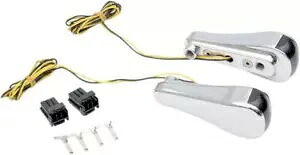 アロイアート LED フロントシグナルライト スムースクローム ハーレーダビッドソン ロードグライド Alloy Art LED Front Signal Lights Smooth Chrome Harley Davidson Road Glide 【並行輸入品】｜カスタムパーツ WORLD倉庫