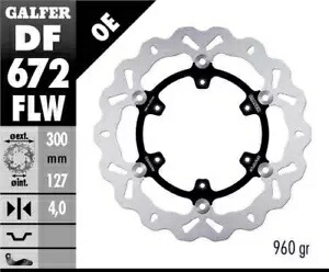 Galfer STD フローティング ウェーブ フロント ブレーキ ローター ステンレス スチール キャリア付き #DF672FLW Galfer Std Floating Wave Front Brake Rotor w/Stainless Steel Carrier #DF672FLW 【並行輸入品】