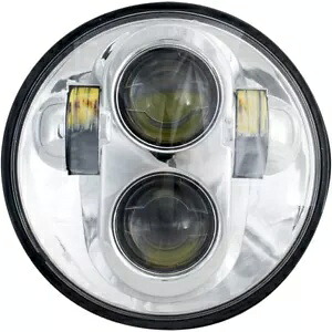Rivco 5-3/4 インチ LED ヘッドライト クローム Rivco 5-3/4" LED Headlight Chrome 【並行輸入品】｜カスタムパーツ WORLD倉庫
