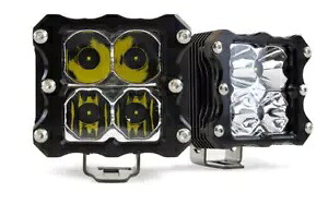 Heretic Quattro コンボ LED スポット/フラッド ポッド ライト 4 インチ クリア 2 パック Heretic Quattro Combo LED Spot/Flood Pod Lights 4\