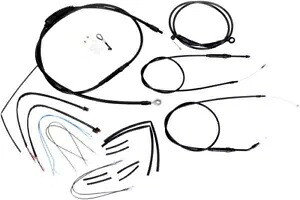 Burly ハンドルバー ケーブル/ライン キット 12 インチ エイプ ハンガー用 ブラック ハーレーダビッドソン ダイナ Burly Handlebar Cable/Line Kit for 12" Ape Hangers Black Harley Davidson Dyna 【並行輸入品】|カスタムパーツ WORLD倉庫
