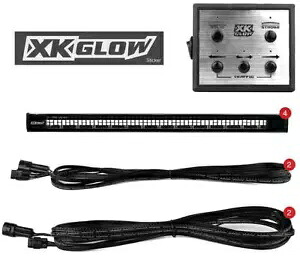 XK Glow プラグアンドプレイ LED 緊急ストロボチューブライトキット 12 インチ アンバー 4 個 XK Glow Plug-N-Play LED Emergency Strobe Tube Light Kit 12\