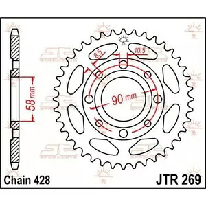 ホンダ CM 125 C 1982-1997 JT シルバー リア スプロケット 45T 428 JTR269.45- Honda CM 125 C 1982-1997 JT Silver Rear Sprocket 45T 428 JTR269.45- 【並行輸入品】