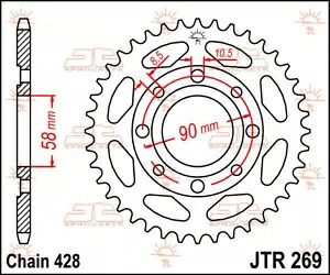 Kymco Stryker 125 1999-2005 JT シルバー リア スプロケット 45T 428 JTR269.45- Kymco Stryker 125 1999-2005 JT Silver Rear Sprocket 45T 428 JTR269.45- 【並行輸入品】