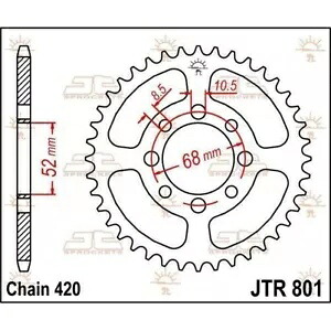 スズキ Lt 50 1984-1987 JT ナチュラル リア スプロケット 51T 420 JTR801.51- Suzuki Lt 50 1984-1987 JT Natural Rear Sprocket 51T 420 JTR801.51- 【並行輸入品】