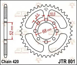 スズキ TS 50系 Apx 1982 JT ナチュラル リアスプロケット 51T 420 JTR801.51- Suzuki Ts 50 Series Apx 1982 JT Natural Rear Sprocket 51T 420 JTR801.51- 【並行輸入品】
