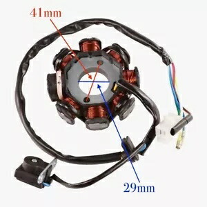 50cc QMB139 8 コイルポールマグネトーステータースクーター ATV カート (5 ワイヤー 3 プラグ) *タイプ 2* 50cc QMB139 8 COIL POLE MAGNETO STATOR SCOOTER ATV KART (5 WIRE 3 PLUG) *TYPE 2* 【並行輸入品】