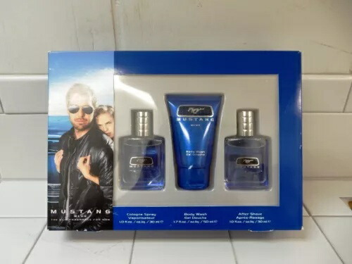 マスタング ブルー 3 ピース ギフトセット (メンズ) 1.0 オンス *新品箱入り* レア MUSTANG BLUE 3-PIECE GIFT SET (MEN) 1.0 OZ *NEW IN BOX* RARE 【並行輸入品】