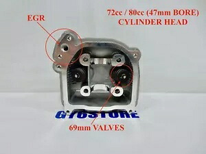 72cc / 80cc (47mm ボア) EGR スタイルシリンダーヘッド *69mm バルブ* QMB139 モーター用 72cc / 80cc (47mm BORE) EGR STYLE CYLINDER HEAD *69mm VALVES* FOR QMB139 MOTORS 【並行輸入品】