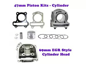 80cc 47mm ビッグボアキット (#2) スクーター用 QMB139 モーター * 69mm バルブ * EGR 80cc 47mm BIG BORE KIT (#2) FOR SCOOTERS QMB139 MOTORS *69mm VALVES* EGR 【並行輸入品】