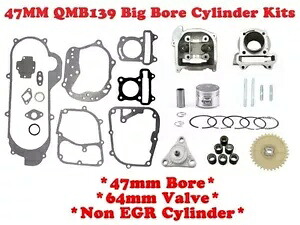 50cc、QMB139モーター、64mmバルブ付きスクーター用72cc / 80ccビッグボアキット 72cc / 80cc BIG BORE KIT FOR SCOOTERS WITH 50cc, QMB139 MOTORS WITH 64mm VALVES 【並行輸入品】｜カスタムパーツ WORLD倉庫