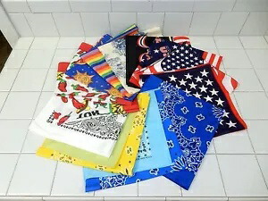 コットン バンダナ スカーフ ヘッド ラップ リストバンド ペイズリー アメリカ国旗 (1 ロットあたり 10 パック) COTTON BANDANA SCARF HEAD WRAP WRISTBAND PAISLEY AMERICAN FLAG (10 PACK PER LOT) 【並行輸入品】