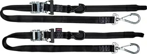 Powertye ラチェット式ソフトタイ タイダウン スイベル ラッチ付き 長さ 6 フィート x 幅 1.5 インチ ブラック Powertye Ratcheting Soft-Tye Tie-Downs with Swivel Latch 6'L x 1.5\