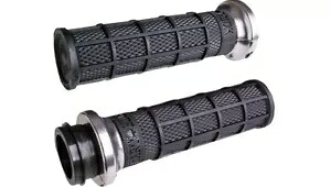 ODI Hart-Luck シグネチャー ロックオン グリップ 1 インチ ブラック/シルバー #V31HCW-BB-S ODI Hart-Luck Signature Lock-On Grips 1\