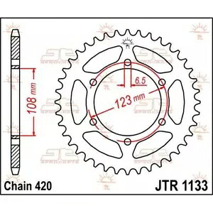 アプリリア RS 50 2006-2013 JT リア スプロケット 53T 420 JTR1133.53 Aprilia RS 50 2006-2013 JT Rear Sprocket 53T 420 JTR1133.53 【並行輸入品】
