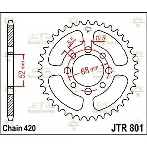 スズキ OR 50 1979-1980 JT ナチュラル リア スプロケット 51T 420 JTR801.51 Suzuki OR 50 1979-1980 JT Natural Rear Sprocket 51T 420 JTR801.51 【並行輸入品】