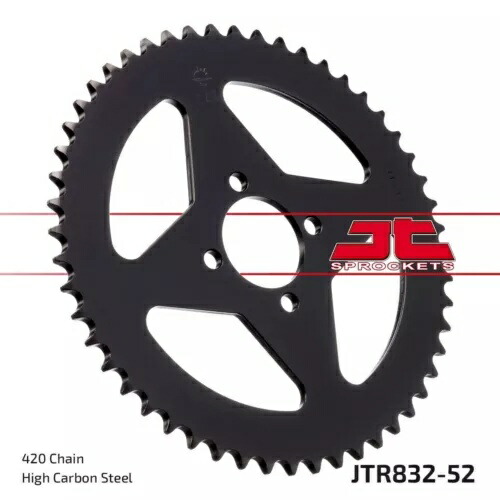 ヤマハ FS1 50 1969-1975 JT ブラック リア スプロケット 52T 420 JTR832.52 Yamaha FS1 50 1969-1975 JT Black Rear Sprocket 52T 420 JTR832.52 【並行輸入品】