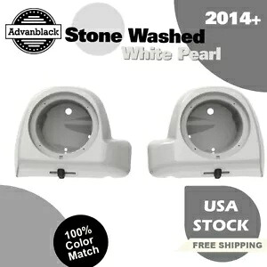 ストーンウォッシュ ホワイト パール 6.5 インチ スピーカー ポッド 下部ベント付きフェアリング 14+ ハーレー用 Stone Washed White Pearl 6.5\