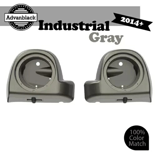 Advanblack インダストリアル グレー 6.5 インチ スピーカー ポッド 下部フェアリング 2014 年以降のハーレーに適合 Advanblack Industrial Gray 6.5'' Speaker Pods Lower Fairings Fits 2014+ Harley 【並行輸入品】