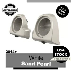 ホワイトサンドパール 6.5 インチ スピーカーポッド 下部フェアリング 2014 年以降のハーレーに適合 White Sand Pearl 6.5'' Speaker Pods Lower Fairings Fits 2014+ Harley 【並行輸入品】