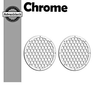 Advanblack x XBS クローム コントラスト CNC アルミニウム HEX 8 インチ メタル スピーカー グリル Advanblack x XBS Chrome Contrast CNC Aluminium HEX 8 inch Metal Speaker Grills 【並行輸入品】