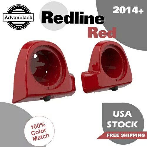 Advanblack レッドライン レッド 下部ベント付きフェアリング 6.5 インチ スピーカー ポッド ハーレー 14 に適合 Advanblack Redline Red Lower Vented Fairing 6.5 inch Speaker Pods Fits Harley 14 【並行輸入品】