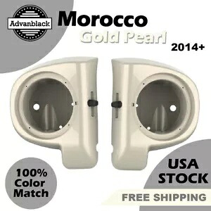 モロッコ ゴールド パール 6.5 フィート スピーカー ポッド 14 歳以上のハーレー ツーリング用ロワー フェアリング Morocco Gold Pearl 6.5' Speaker Pods Lower Fairings for 14+ Harley Touring 【並行輸入品】