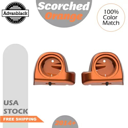 スコーチオレンジ 6.5 インチ スピーカー ポッド 下部ベント付きフェアリング 2014 年以降のハーレーに適合 Scorched Orange 6.5\