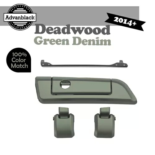 Advanblack デッドウッド グリーン デニム ヒンジ ラッチ ハーレー レイザー チョップ キング ツアー パック用 Advanblack DEADWOOD GREEN DENIM Hinge Latch For Harley Razor Chop King Tour Pack 【並行輸入品】