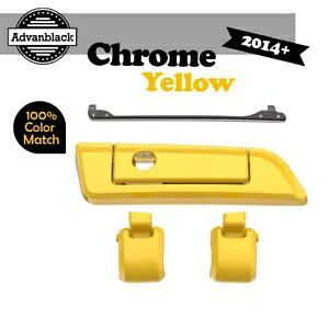 Advanblack クロームイエロー ヒンジ ラッチ ハーレー レイザー チョップド キング ツアー パック用 Advanblack CHROME YELLOW Hinges Latch For Harley Razor Chopped King Tour Pack 【並行輸入品】