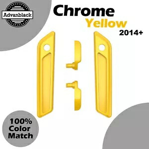 14+ ハーレー ツーリング用 クローム イエロー サドルバッグ リッド レバー & ラッチ カバー セット キット For 14+ Harley Touring Chrome Yellow Saddlebag Lid Lever & Latch Cover Set Kit 【並行輸入品】