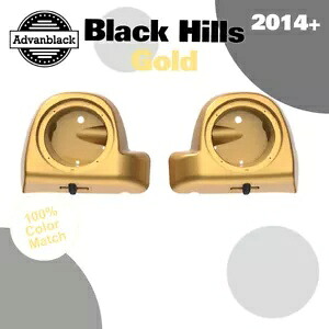BLACK HILLS ゴールド 6.5 インチ スピーカー ポッド 下部通気口フェアリング 14 歳以上ハーレーツーリング用 BLACK HILLS GOLD 6.5\