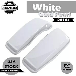 ホワイトゴールドパールノーマルストレッチサドルバッグ蓋はハーレー2014以降に適合 White Gold Pearl Normal Stretched Saddlebag Lids Fits Harley 2014+ 【並行輸入品】