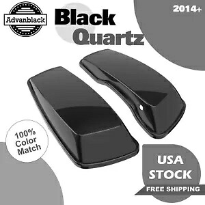 ブラッククォーツスタンダードノーマルストレッチサドルバッグ蓋ハーレーツーリング14+用 Black Quartz Standard Normal Stretched Saddlebag Lids for Harley Touring 14+ 【並行輸入品】