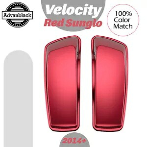 Advanblack ベロシティ レッド サングロ ノーマル ストレッチ サドルバッグ蓋 ハーレー 14+ に適合 Advanblack Velocity Red Sunglo Normal Stretched Saddlebag Lids Fits Harley 14+ 【並行輸入品】 58,740円