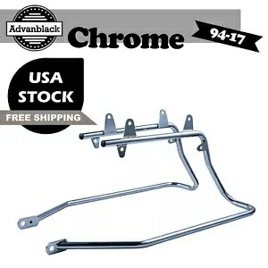 94-17 ソフテイル デラックス ファットボーイ用クローム ハード サドルバッグ変換ブラケット Chrome Hard Saddlebags Conversion Brackets For 94-17 Softail Deluxe Fatboy 【並行輸入品】