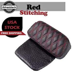 Advanblack Raptor スモール バックレスト パッド レッド ステッチ ハーレー ツーリングに適合 Advanblack Raptor Small Backrest Pad Red Stitching Fits Harley Touring 【並行輸入品】