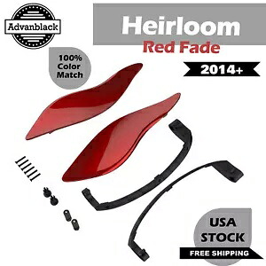 家宝レッドフェードエアディフレクターバットウィングフェアリングディフレクター風ハーレー 14+ Heirloom Red Fade Air Deflectors Batwing Fairing Deflectors Wind For Harley 14+ 【並行輸入品】
