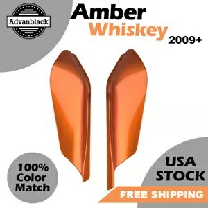 アンバーウィスキーミッドフレームエアディフレクターヒートシールドトリムカバーハーレー2009+に適合 Amber Whiskey Mid Frame Air Deflectors Heat Shield Trim Covers Fits Harley 2009+ 【並行輸入品】