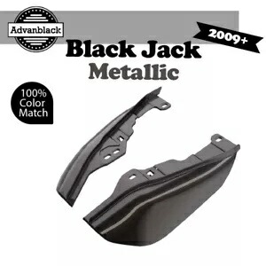 ミッドフレームエアディフレクターヒートシールドトリムカバーハーレー用ブラックジャックメタリック Mid Frame Air Deflectors Heat Shield Trim Covers For Harley BLACK JACK METALLIC 【並行輸入品】