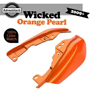 ミッドフレームエアディフレクターヒートシールドトリムカバーハーレーウィキッドオレンジパール用 Mid Frame Air Deflectors Heat Shield Trim Covers For Harley WICKED ORANGE PEARL 【並行輸入品】