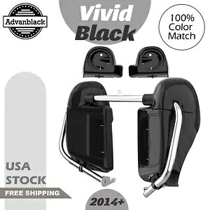 ビビッド/光沢のあるブラック下部ベントフェアリング 6.5 インチスピーカーポッド 2014 年以降のハーレー用 Vivid/Glossy Black Lower Vented Fairing 6.5'' Speaker Pod For 2014+ Harley 【並行輸入品】