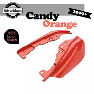キャンディオレンジミッドフレームエアディフレクターヒートシールドトリムカバーハーレー 2009+ Candy Orange Mid Frame Air Deflectors Heat Shield Trim Covers For Harley 2009+ 【並行輸入品】