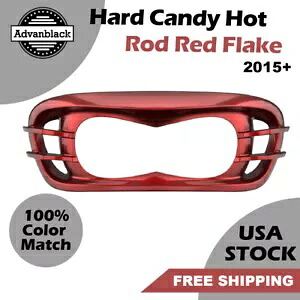 Advanblack ハード キャンディ ホットロッド レッド フレーク ヘッドライト ベゼル 2015 年以降のハーレー FLTRX に適合 Advanblack Hard Candy Hot Rod Red Flake Headlight Bezel Fits 2015+ Harley FLTRX 【並行輸入品】