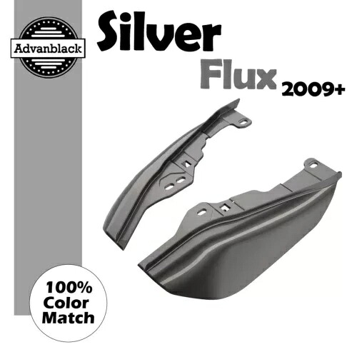 シルバーフラックスミッドフレームエアディフレクターヒートシールドトリムカバーハーレー 2009+ Silver Flux Mid Frame Air Deflectors Heat Shield Trim Covers For Harley 2009+ 【並行輸入品】