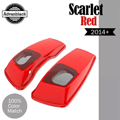 6x9インチ サドルバッグ スピーカー蓋 オーディオカバー ハーレー ツーリング 2014+ スカーレットレッドに適合 6x9" Saddlebag Speaker Lids Audio Cover Fits Harley Touring 2014+ SCARLET RED 【並行輸入品】|カスタムパーツ WORLD倉庫