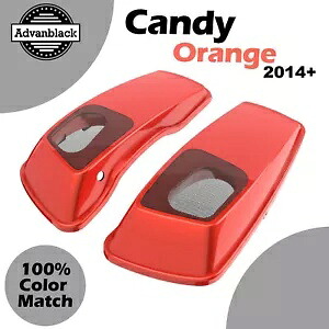 キャンディオレンジ 6x9 インチサドルバッグスピーカー蓋オーディオカバーハーレー 14+ Candy Orange 6x9 inch Saddlebag Speaker Lids Audio Cover For Harley 14+ 【並行輸入品】|カスタムパーツ WORLD倉庫