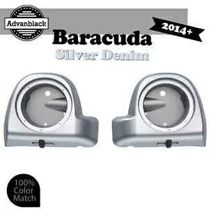 バラクーダ シルバー デニム 6.5 インチ スピーカー ポッド 下部フェアリング 2014 年以降のハーレーに適合 Barracuda Silver Denim 6.5'' Speaker Pods Lower Fairings Fits 2014+ Harley 【並行輸入品】｜カスタムパーツ WORLD倉庫