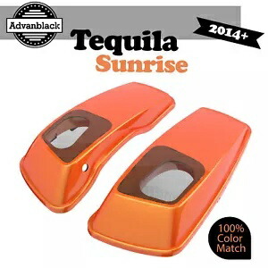 テキーラ サンライズ 6x9 サドルバッグ スピーカー蓋 2014+ ハーレー FLHR FLHXS FLTRX 用 Tequila Sunrise 6x9 Saddlebag Speaker Lid For 2014+ Harley FLHR FLHXS FLTRX 【並行輸入品】